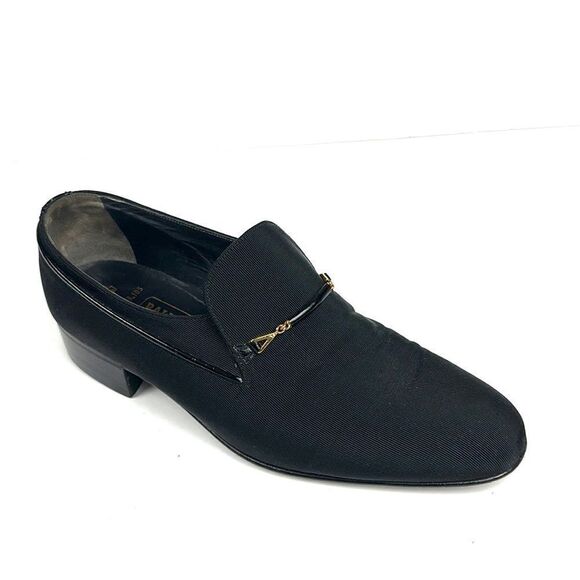 Bally Suisse Club Black Loafers Fabric Tuxedo Shoes - Picture 1 of 14
